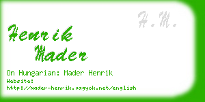 henrik mader business card